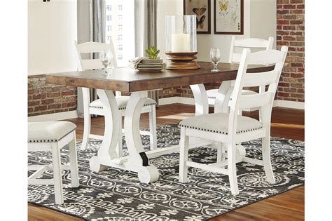 Valebeck White Brown Dining Table