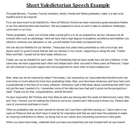 valedictorian introduction examples