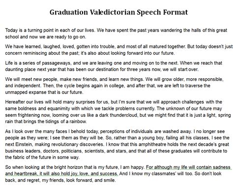 valedictorian speech introduction example