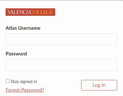 valencia college application portal login