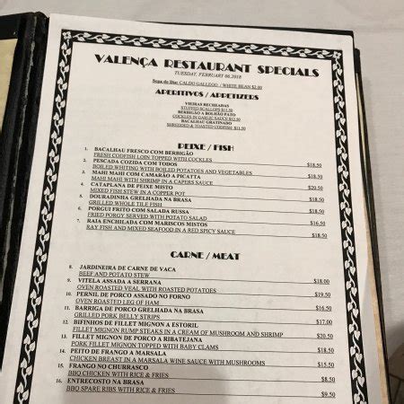 valencia restaurant elizabeth nj menu