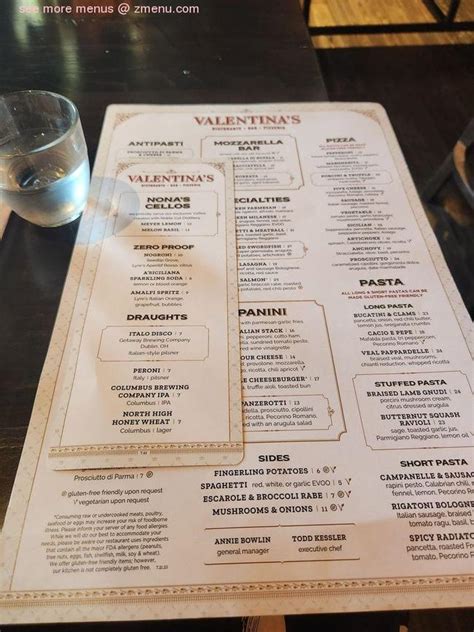 valentina's menu dublin ohio