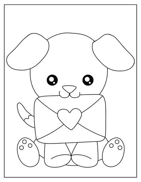 valentine animal coloring page