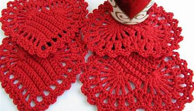 Valentine Crochet Coaster Pattern
