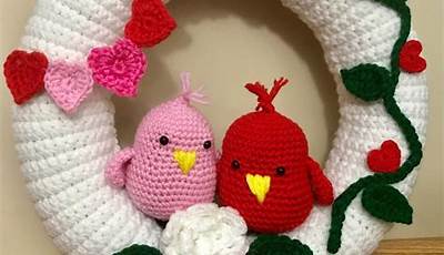 Valentine Crochet Wreath