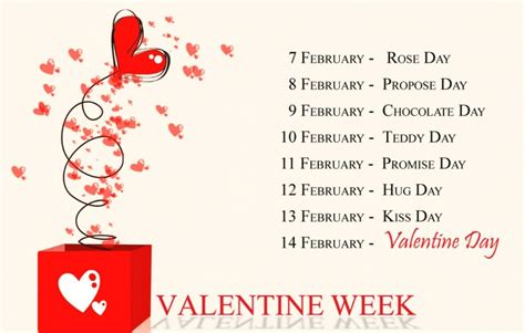 Valentine’s Week Days 2018 Full List Calendar, Date Sheet