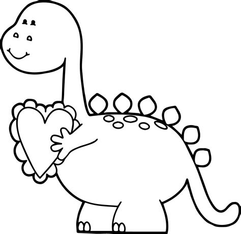 valentine dinosaur coloring page