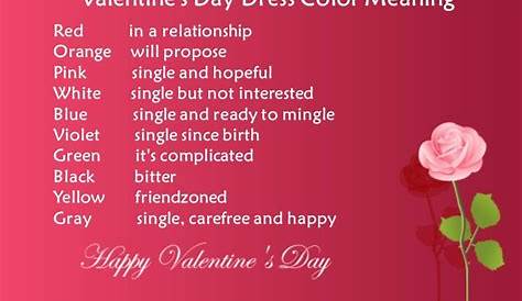 Valentine Dress Colour Meaning