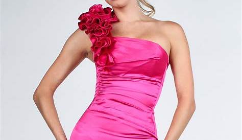 Floral Hot Pink One Shoulder Valentine Dresses 2012 by Atria prom