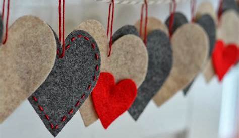 Easy NoSew Felt Heart Garland for Valentine's Day Garden Sanity by