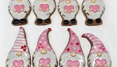 Valentine Gnomes Sugar Cookies