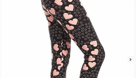 PLUS SIZE HEART FLORAL LEGGINGS FITS SIZES 1220 Buttery Soft NWT FULL