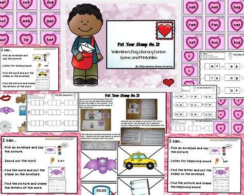 HEARTS Literacy & Math Centers for Valentine's Day