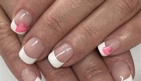 White French Valentines Gel Nails Nail designs valentines, French tip