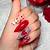 valentine nails with bling