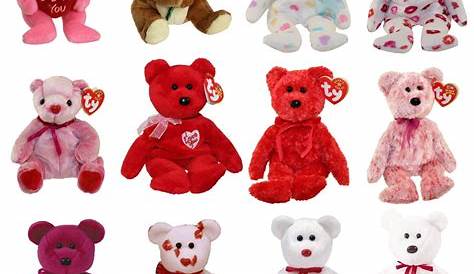 Valentine's Day Beanie Baby Bear TY ROMANCE The Valentines 7 Inch Mint