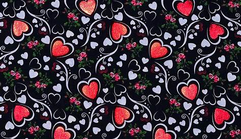 Valentine's Day Cotton Fabric Hearts & Swirls Red Foil JOANN