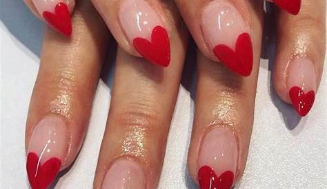 Valentine's Day Heart Tip Nails Follow Me NAILS Valentines Da… Nail Designs