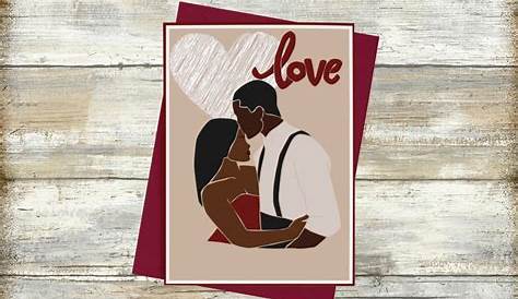 African American Valentine's Day Card Fashionable Couple A Perfect