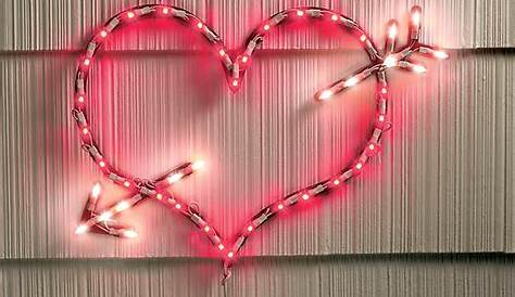Valentine's Day Light Up Decorations Impact Innovations 17" ed Cupid Heart Window