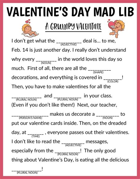 Valentine's Day Mad Libs (Printable!) Christmas mad libs for kids