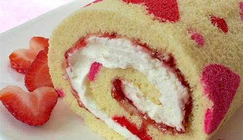 Valentine's Day Strawberry Cake Roll How To Make