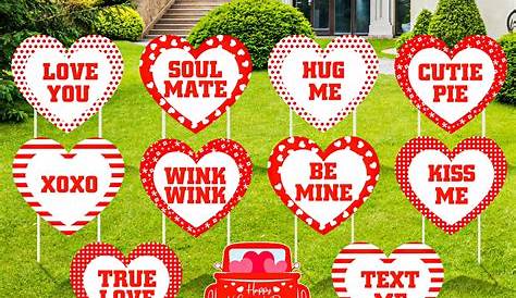 Valentines Day Hearts Yard Signs Decorations Stakes Valentine's Day Wikii