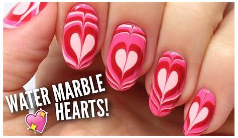 Valentine's Marble Nails Valentines Water s ByMe Nail Designs Valentines