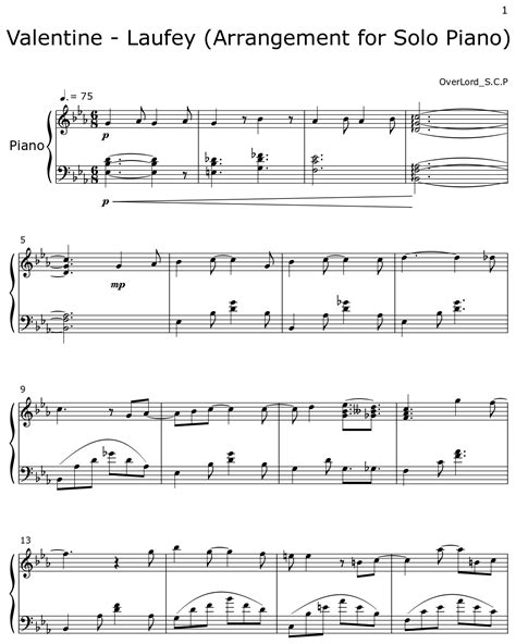 valentine laufey piano sheet music