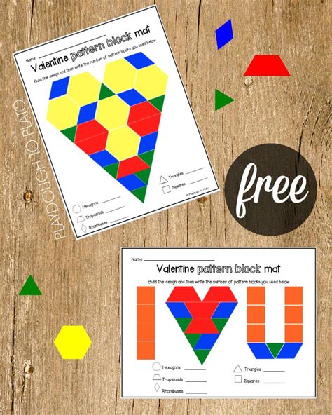 Valentine Pattern Block Mats