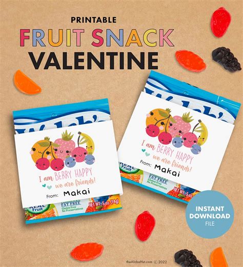 Valentine Printable For Snacks