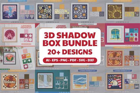 Download valentine-3d-shadow-box-bundle SVG