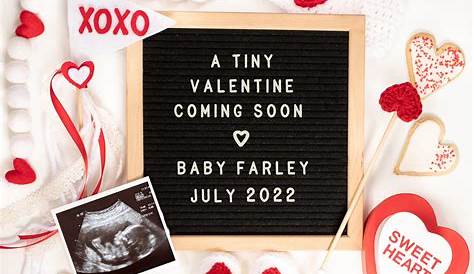 Valentines Baby Announcement Caption Editable Valentine's Day Pregnancy Digital Etsy