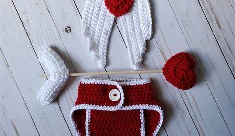 Valentines Baby Photo Props Crochet Boy Outfit Valentine Prop Etsy