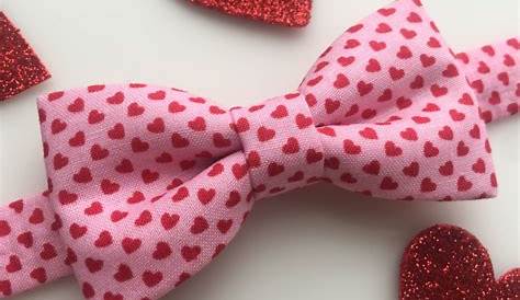 New Love Hearts Mens Bow Tie Adjustable Valentines Day Gift Him Heart