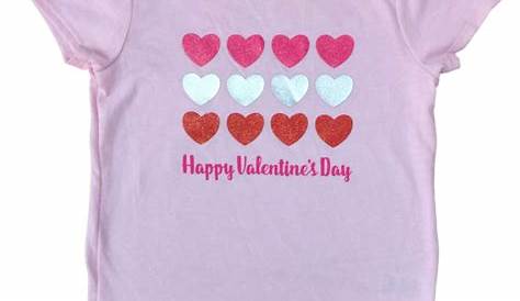 Heart Infant & Toddler Girls Pink Happy Valentines Day Heart TShirt