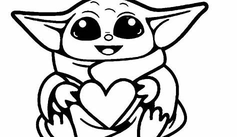 Valentines Day Baby Yoda Coloring Pages