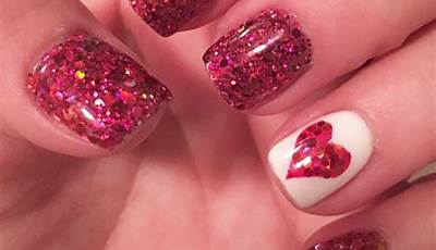 Valentines Day Nails Acrylic With Gems