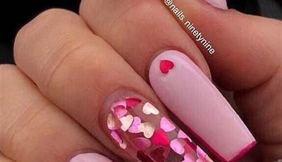 Valentines Day Nails Pink Lips