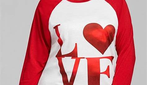 Valentine Plus Size Raglan Sleeve Tshirt Plus size t shirts