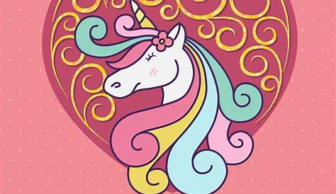 Cute unicorn cartoon character illustration design. Happy Valentines