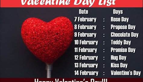 Valentines Day Week 2023 Valentine List 2022 Date Sheet Schedule s Rose