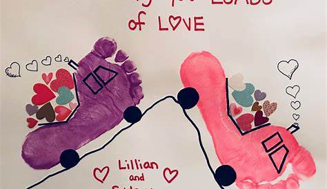 Footprint Valentine's Day Craft - SUGAR MAPLE notes