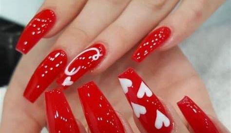 Valentines Nails 2023 Long 40+ New Acrylics Coffin Ideas Fashion 2D Nail