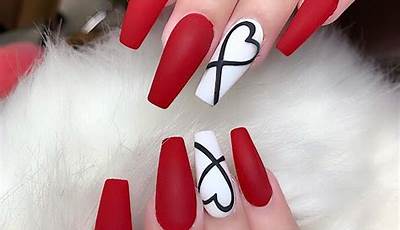 Valentines Nails Designs White And Red