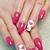 valentines nails hot pink