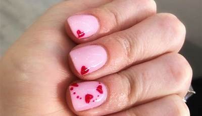 Valentines Nails Pink Dip