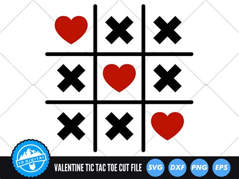 Tic Tac Toe Valentine SVG Cutting File Valentine Svg Tic Tac Etsy