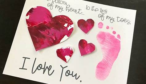 Valentines Toddler Footprint Craft Cute Valentine's Day For Kids Y Morning