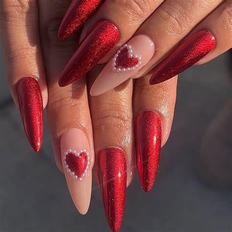 Valentines Day Nails Clear